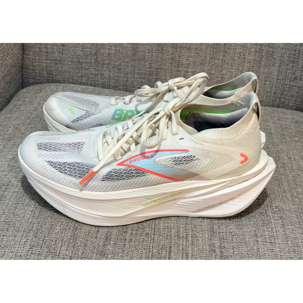 Brooks Hyperion Max Womens Running Shoes White Green Coral 1204551B182 Size 9.5